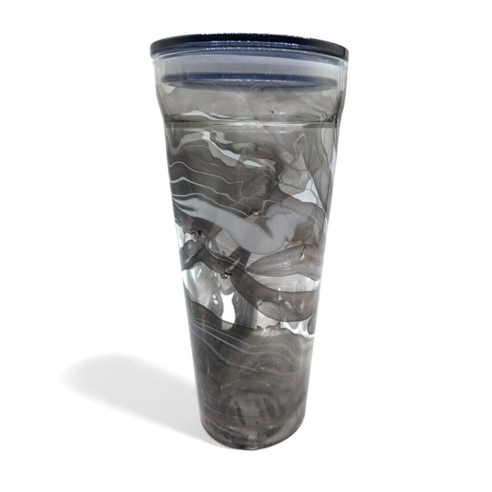 STARBUCKS Venti 20 oz. MARBLED WAVES GLASS TUMBLER 2017 Retired NO STRAW